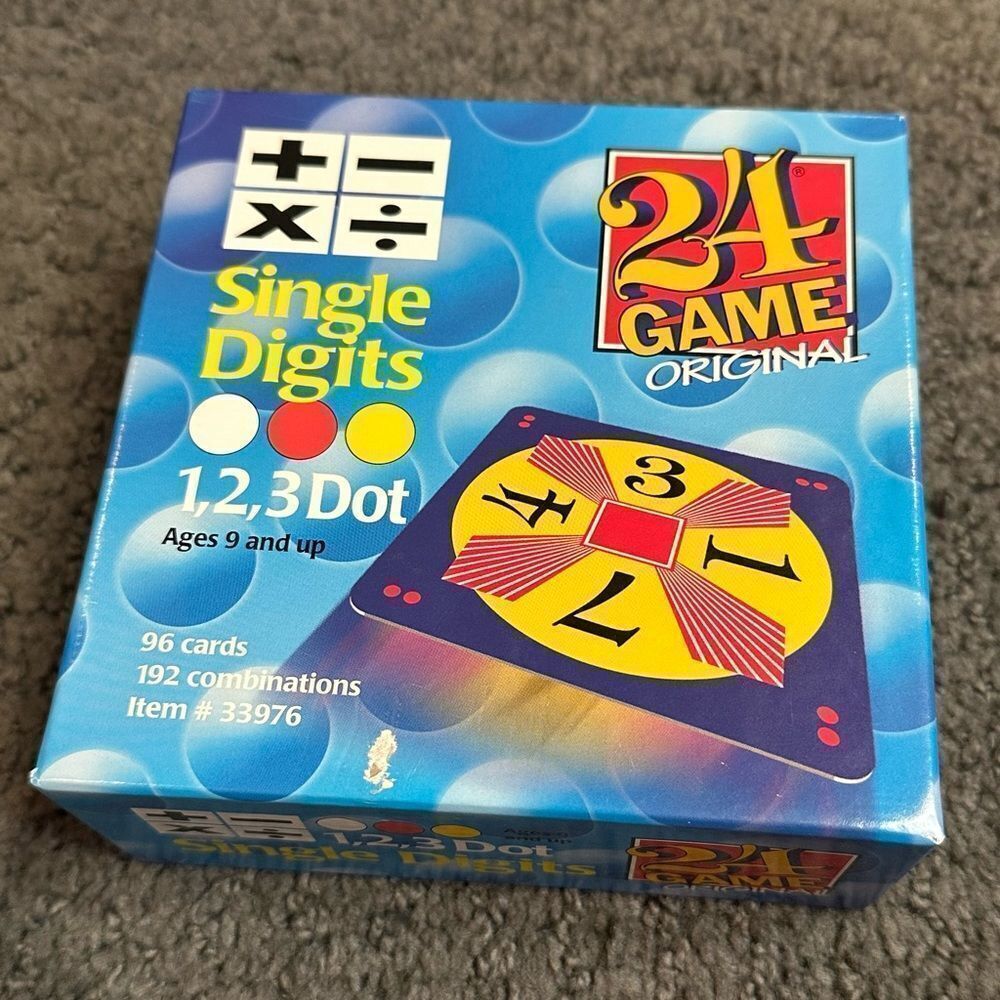 Original 24 Math Game Single Digits Division Multiplication Add Subtract Stem